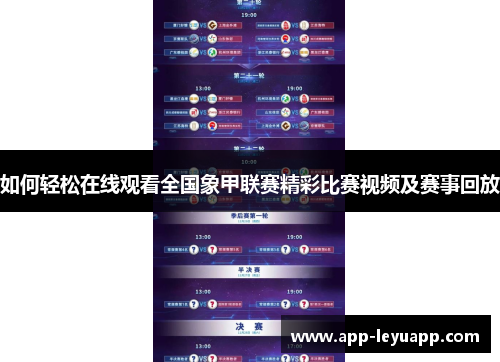 如何轻松在线观看全国象甲联赛精彩比赛视频及赛事回放